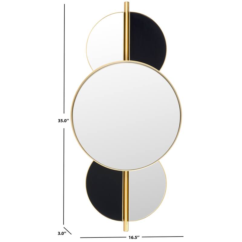 SAFAVIEH Viridiana Mid-Century Modern 17 x 35-inch Decorative Accent Mirror - 16.5 In. W x 3 In. D x 35 In. H - Gold/Multi - 17Wx3Dx35H