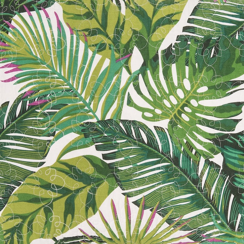 Waialea Bay Tropical Cotton Quilt Set - Reversible and Machine Washable