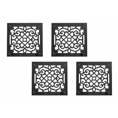 4 Air Grilles Black Cast Aluminum Rustproof Set of 4 | Renovator's Supply