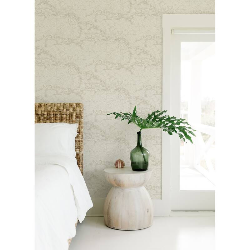 Chesapeake Charts Taupe Nautical Chart Wallpaper