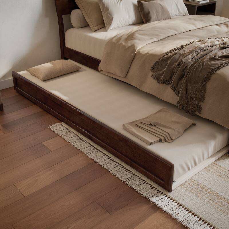 Norla Wood Platform Bed with Trundle