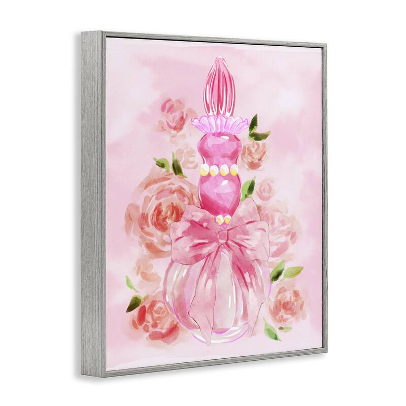 Stupell Lovely Pink Perfume & Roses Framed Giclee Art Design By Ziwei Li