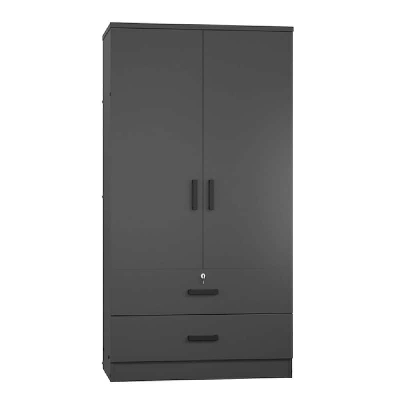 ​Bedroom Storage Cabinet - Wooden Wardrobe with Drawers