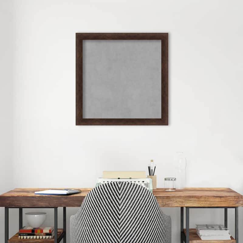 Amanti Art Warm Walnut Narrow Framed Magnetic Board