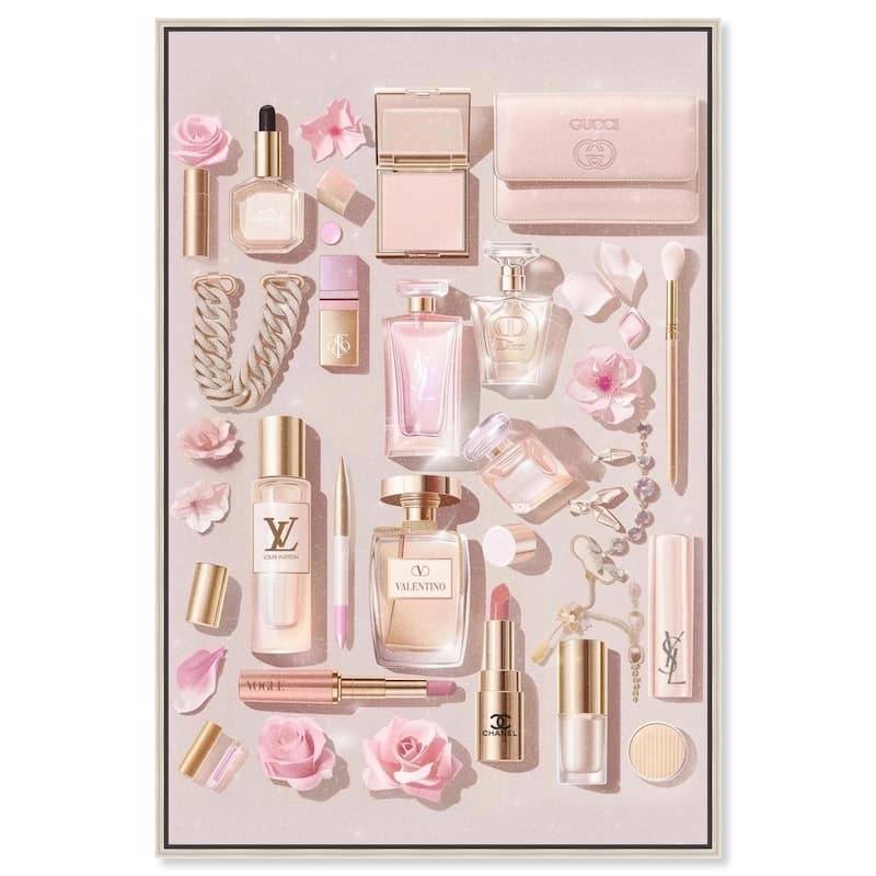 Light Make Up Accessories Canvas by Art Remedy - 20" x 30" - Silver