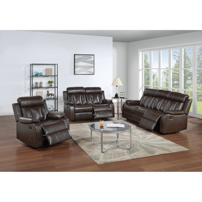 Luxurious Single Recliner with Plush Gel Leatherette Upholstery and Manual Reclining Feature - Brown