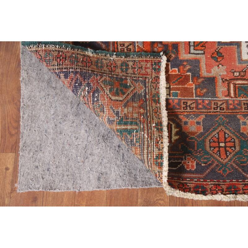 Hand Knotted Oriental 100% Wool Carpet Traditional Medallion Oranges & Rust Heriz Area Rug - 8' 9'' X 6' 7''