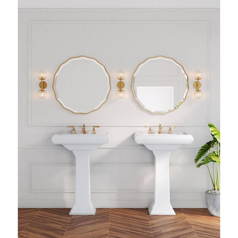 Atwell Collection Two-Light Brushed Bronze Mid-Century Modern Wall Sconce - 5.87 in x 6.75 in x 18 in - 5.87 in x 6.75 in x 18 in