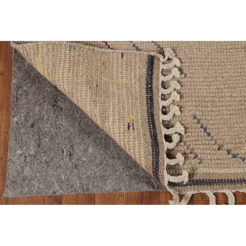 Abstract Moroccan Area Rug Hand-Knotted Wool Carpet - 6'0"x 9'10"