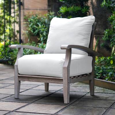 Cambridge Casual Leon Teak Patio Lounge Chair with Cushion