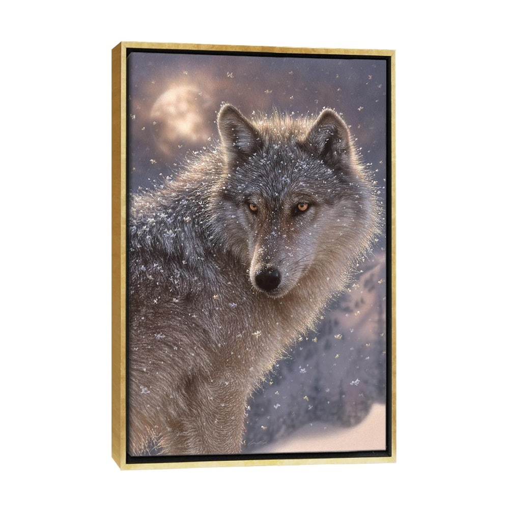 iCanvas "Lone Wolf, Vertical" by Collin Bogle Framed Canvas Print