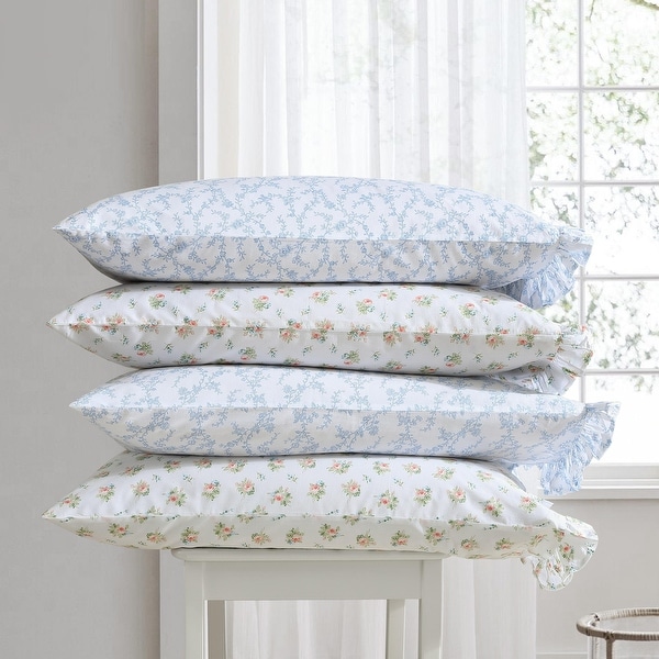 laura ashley ruffled garden throw pillow