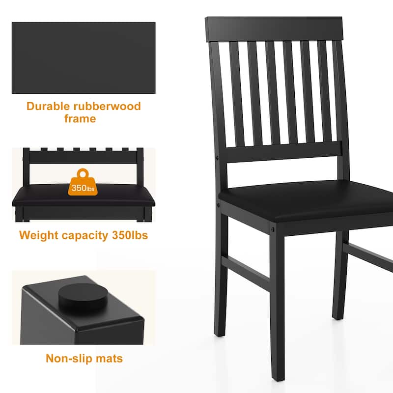 Rubber Wood Dining Chairs Set of 2