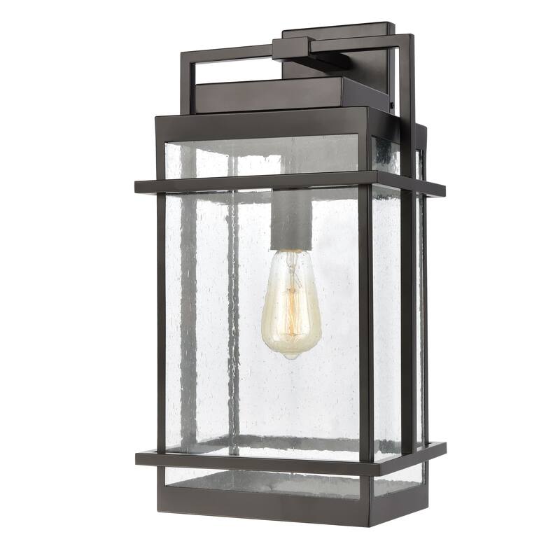 Elk Home Breckenridge Matte Black With Seedy Glass 1 Light Wall Sconce - Matte Black