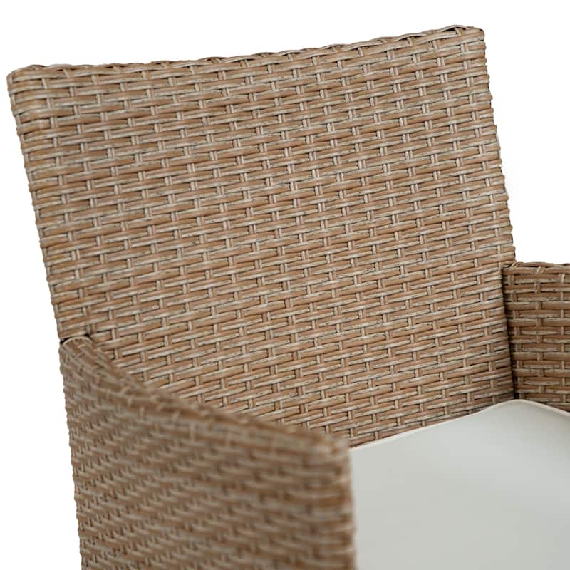 Zaara Compact Contemporary Wicker 3-Piece Outdoor Wicker Conversation Set by M&L Co