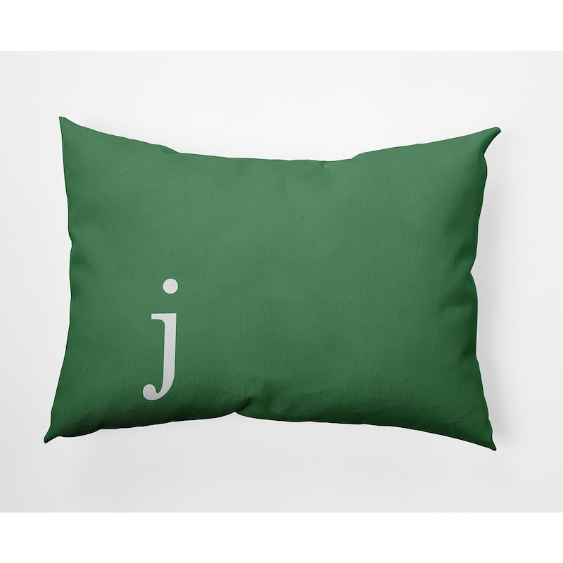 Modern Monogram Indoor/Outdoor Throw Pillow-J - 14" x 20" - Sage