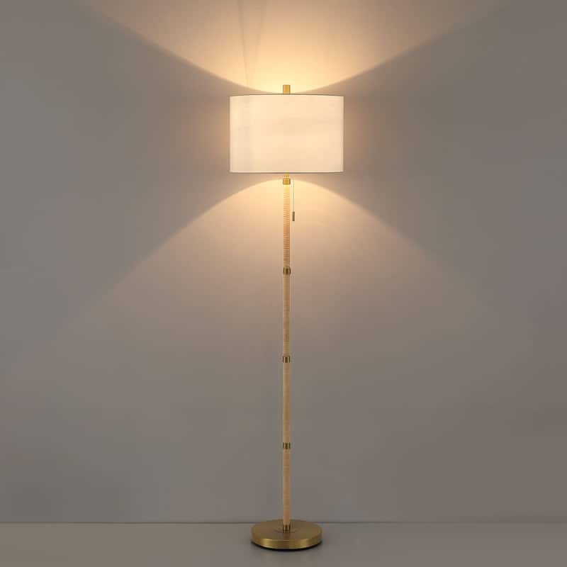 Acroma 61" Traditional Floor Lamp with Drum Lampshade - 1-light