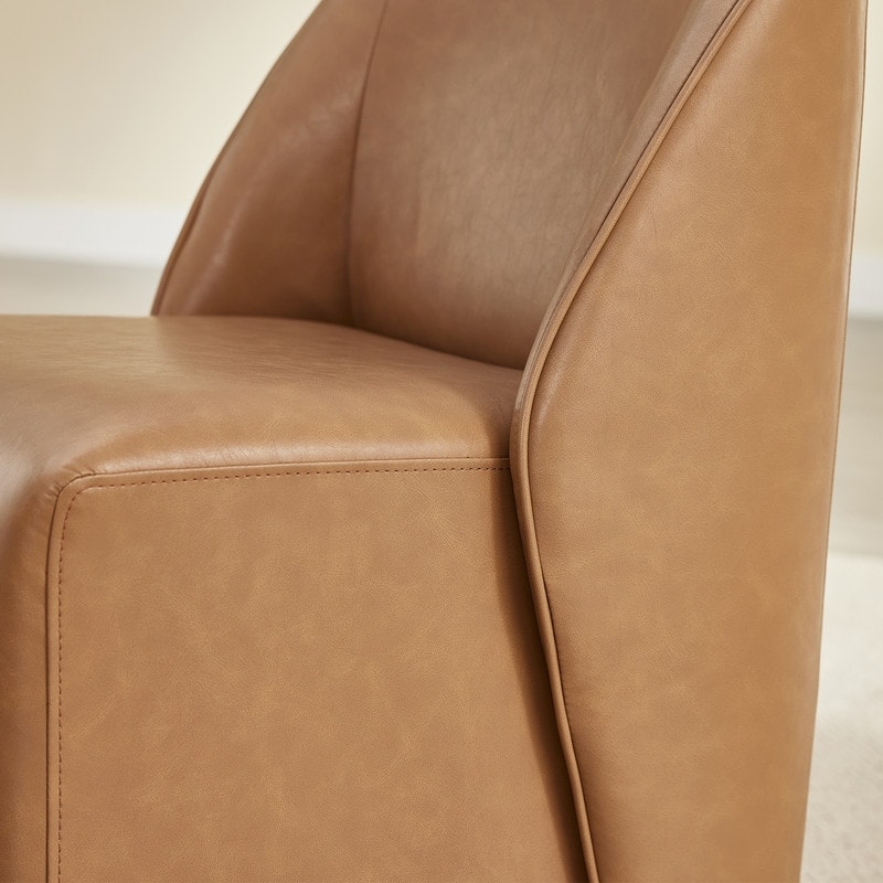 Spruce & Spring Modern Upholstered Dining Chair with Hidden Casters