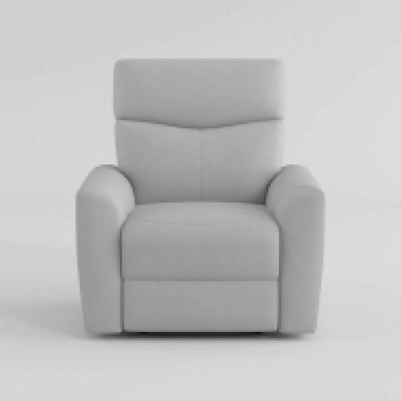 Manual Recliner Chair, 38 Inch, Gray Polyester Padded Seat, Pull Tab