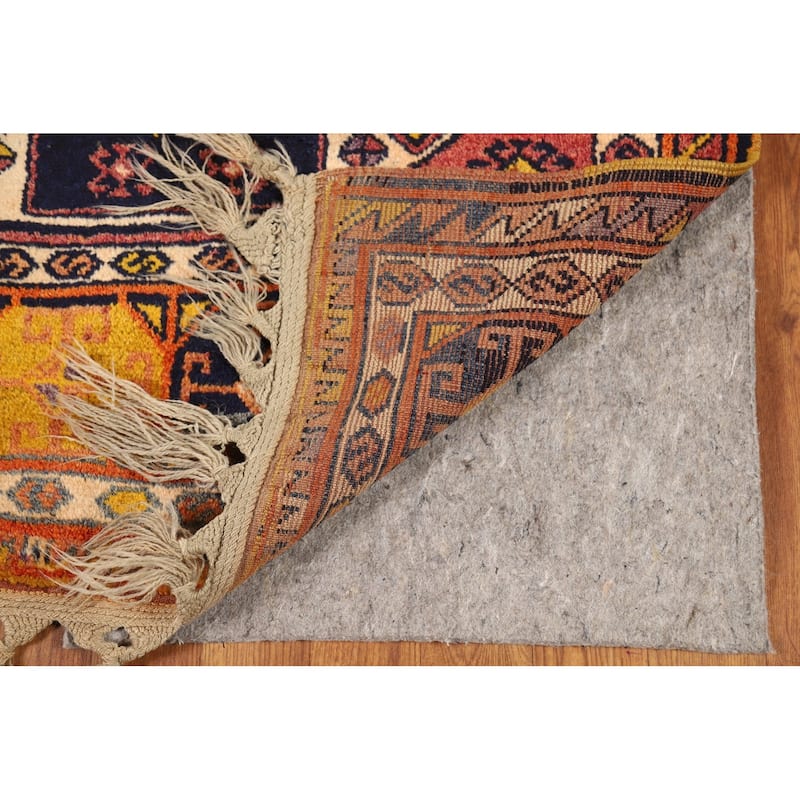 Tribal Anatolian Turkish Vintage Runner Rug Hand-Knotted Wool Carpet - 3'4"x 11'3"