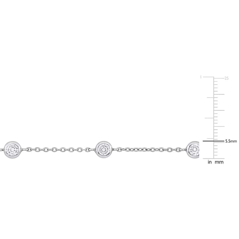 Miadora 2ct TGW Cubic Zirconia Station Bracelet in Sterling Silver