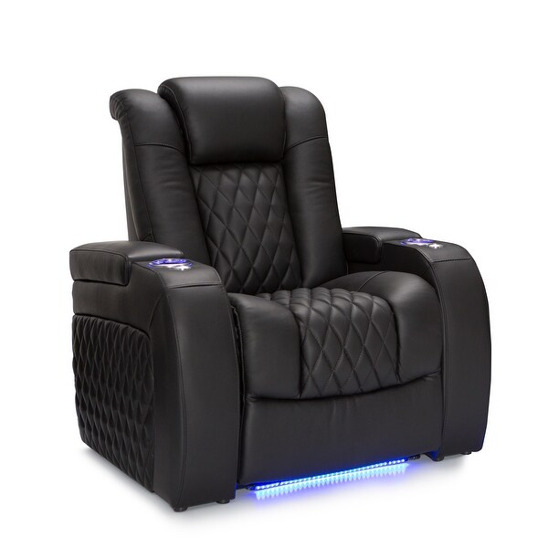Seatcraft Diamante Home Theater Seating Black Leather 7000 Power