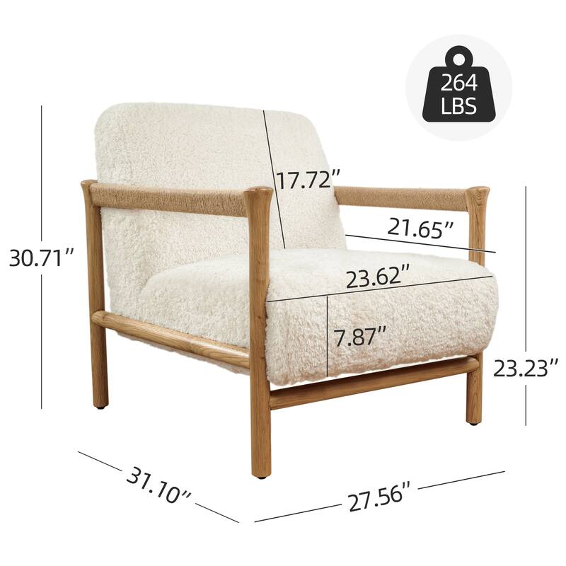 Art Leon Fabric and Wood Accent Armchair