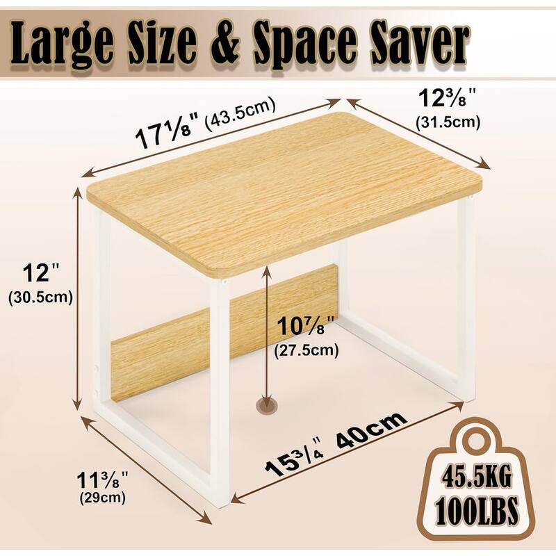 Kitchen Countertop Organizer Cabinet Shelf - 12.4"D x 17"W x 12"H