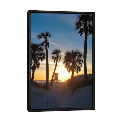 iCanvas "Florida Sunset, Clearwater Beach, Florida" by George Oze Framed Canvas Print