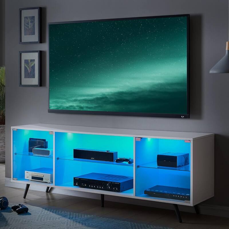 Modern TV Stand for TVs up to 75 Inch with LED Lights
