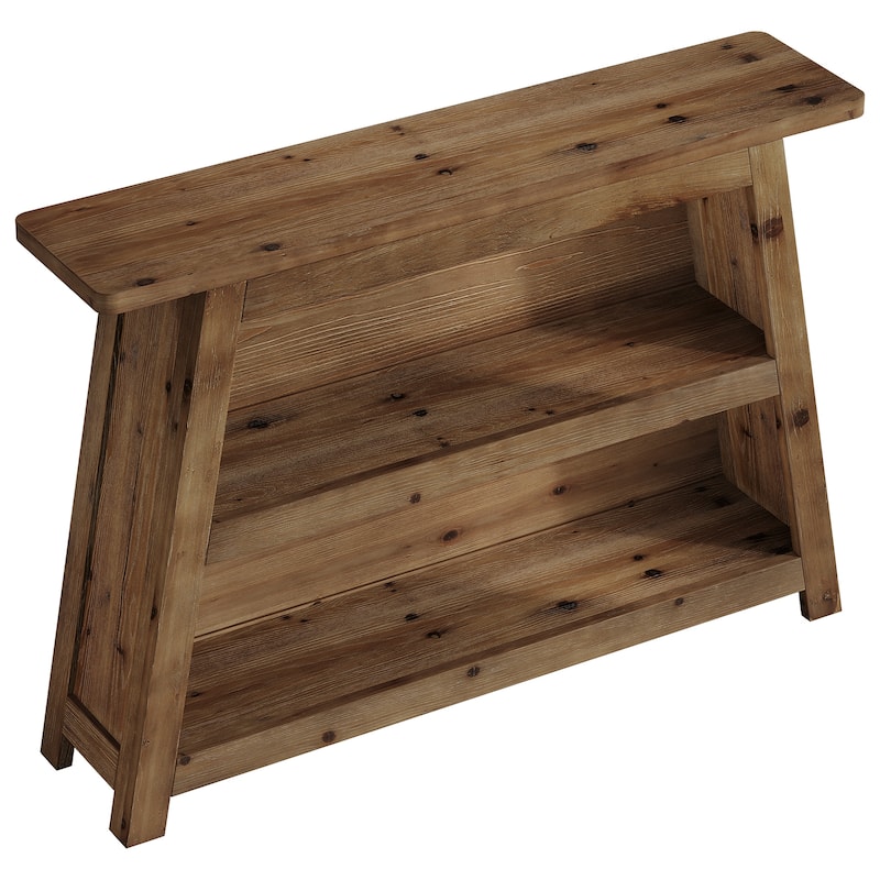 Solid Wood Entryway Console Table with Storage Shelves, Small Sofa Table for Hallway, Living Room, Foyer, Entrance