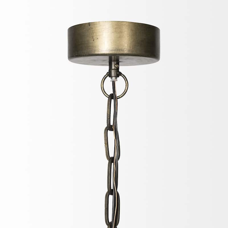 HomeRoots Rustic Gold Ton Metal Dome Hanging Light - 16.25' X '17' X '16.25