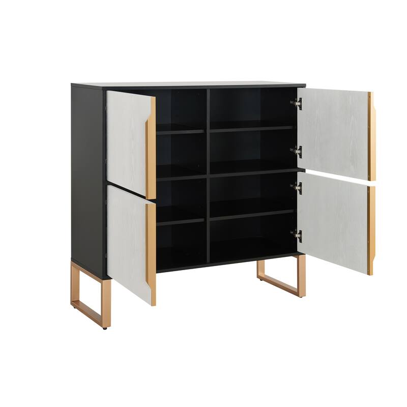 42" Buffet Cabinet with Metal Base Handles