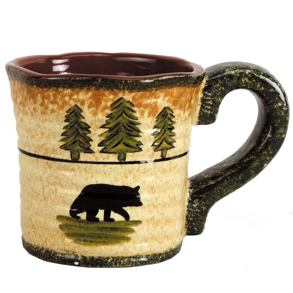 Paseo Road by HiEnd Accents Rustic Bear Ceramic Mug Set, 4 PC
