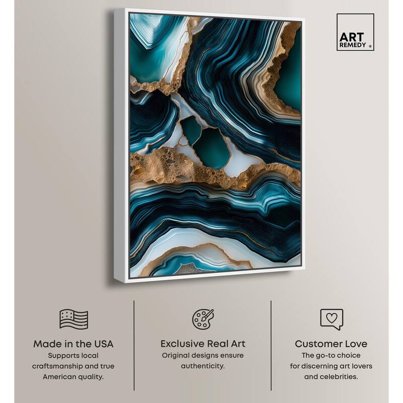 Teal Tectonic II Canvas by Art Remedy