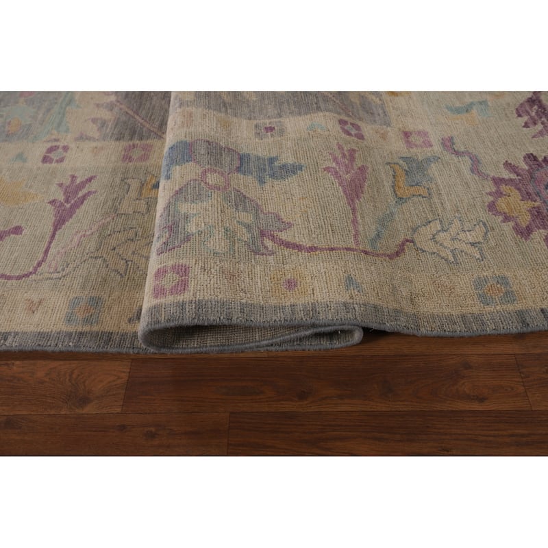 Grey Oriental Oushak Turkish Large Area Rug Handmade Wool Carpet - 10'0"x 13'7"