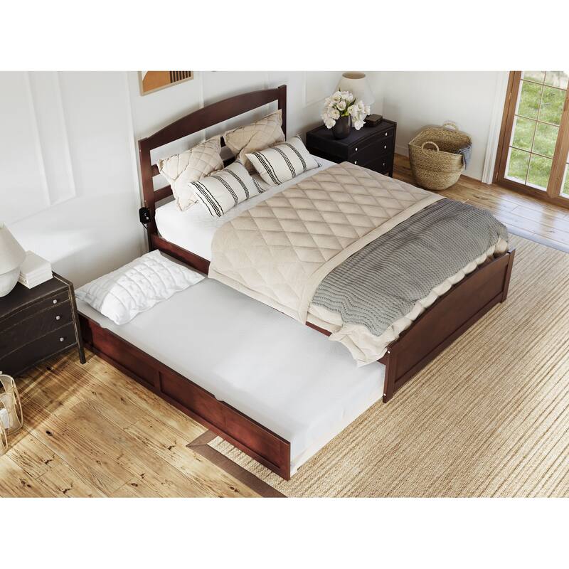 Warren Platform Bed with Footboard and Twin Trundle