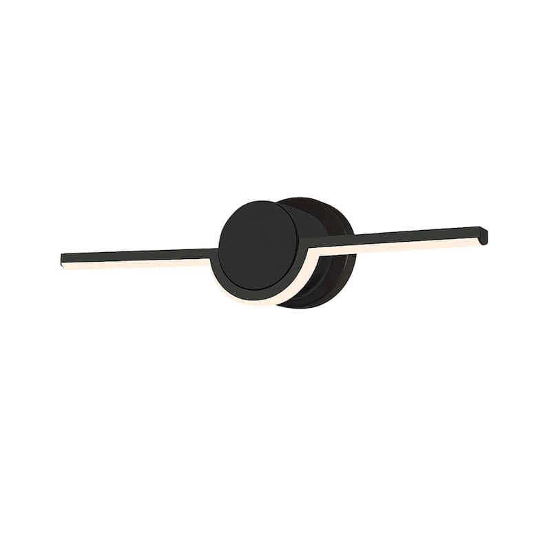 Justice Design Group Semicirculo ADA 16" LED Linear Wall/Bath Sconce - Matte Black Finish - Matte Black