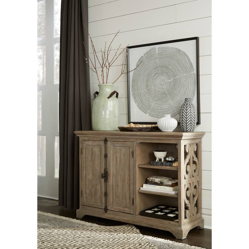 Magnussen Home Tinley Park Dove Tail Grey Printer Stand - 52''W x 18''D x 37''H - Wood Finish - Dove Tail Grey