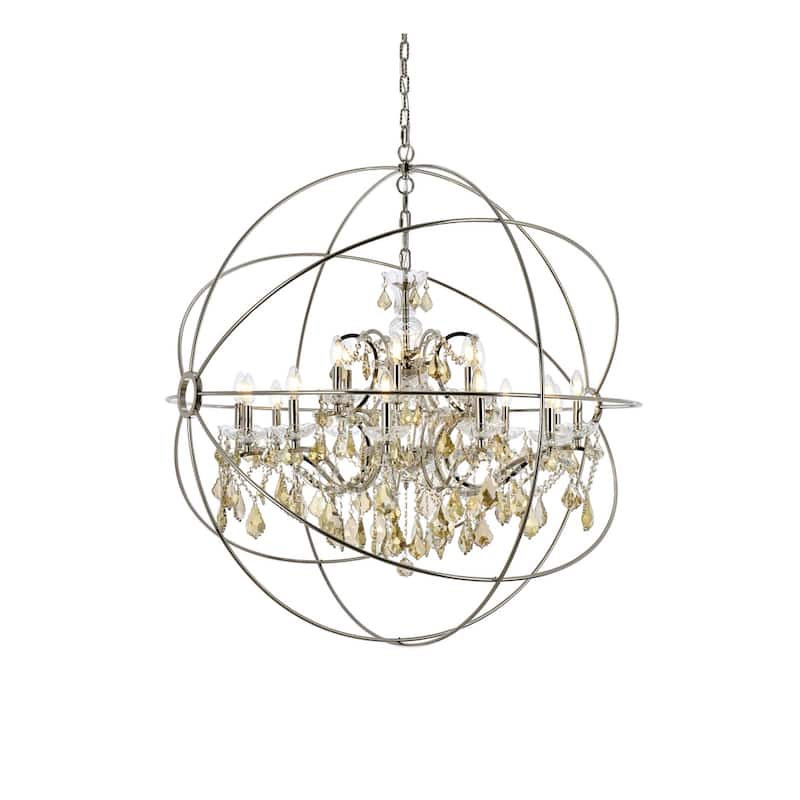 Royce Edge 18-Light Polished Nickel Chandelier