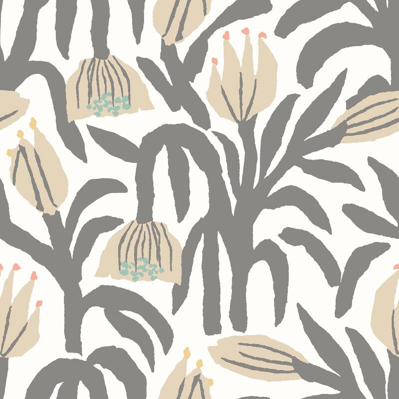 Hoopla Walls Chunky Flower Black and White Peel and Stick Wallpaper - N/A