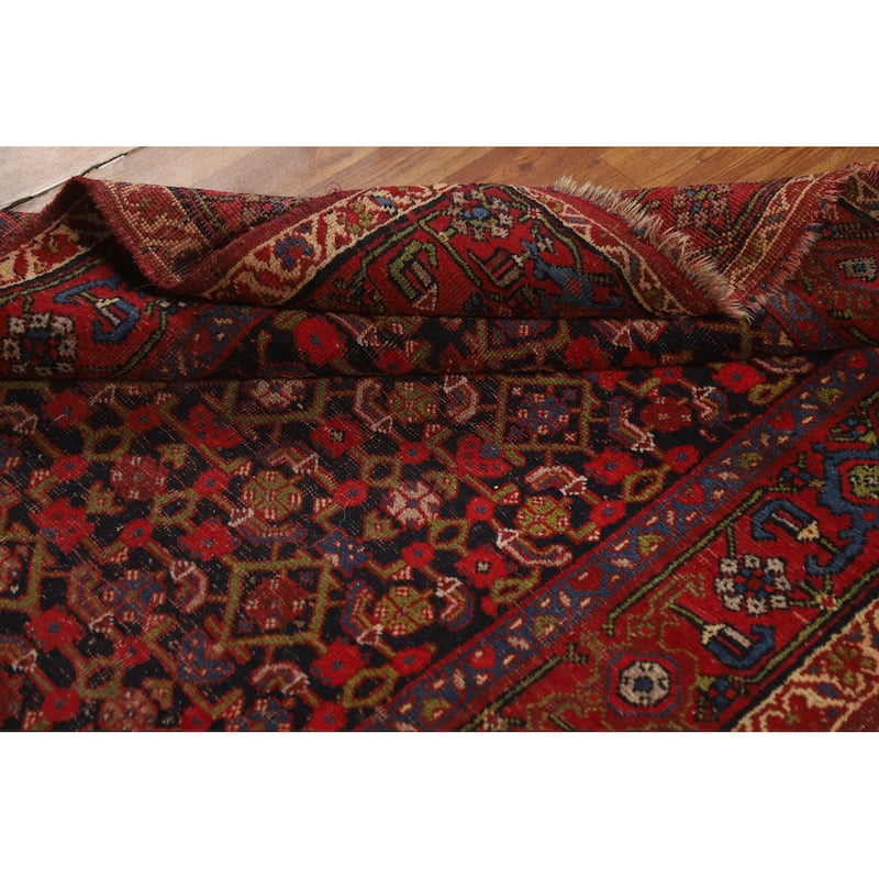 Hand Knotted Oriental 100% Wool Carpet Traditional Geometric Navy Blue & Blues Bidjar Area Rug - 6' 4'' X 4' 2''