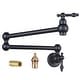 preview thumbnail 12 of 59, WOWOW Wall Mounted Pot Filler Faucet with Double Joints Matte Black