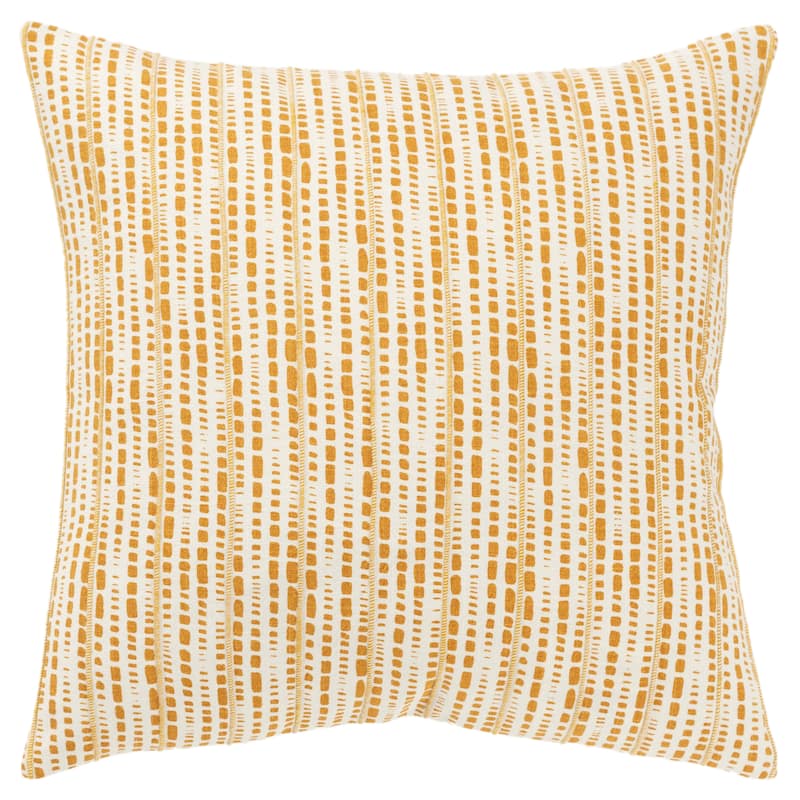 Rizzy Home Transitional Ivory Decorative Pillow Cover 20" x 20" - Ivory/Gold
