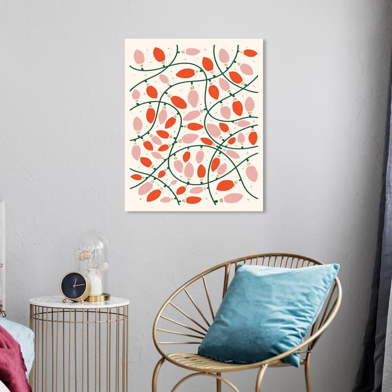 Wynwood Studio Canvas Holiday and Seasonal Holidays Festive Lights Red Modern & Contemporary Wall Art Canvas Print