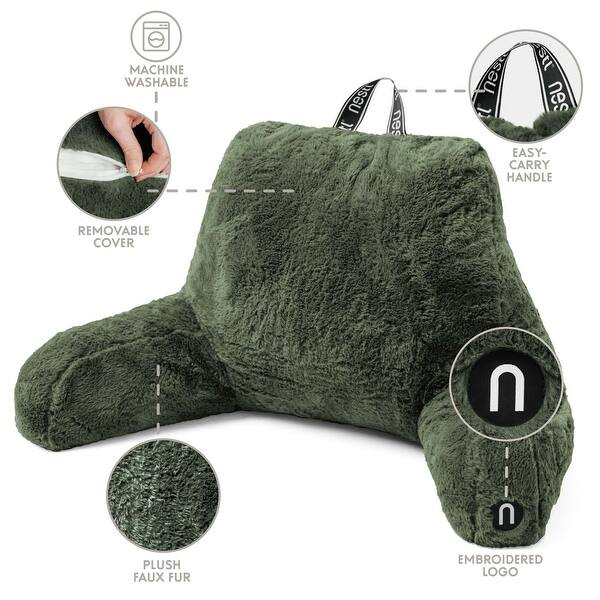 dimension image slide 5 of 25, Empyrean Furs Reading Pillows for Sitting in Bed Adult & Kids, Sit Up Back Support Pillow for Bed Rest