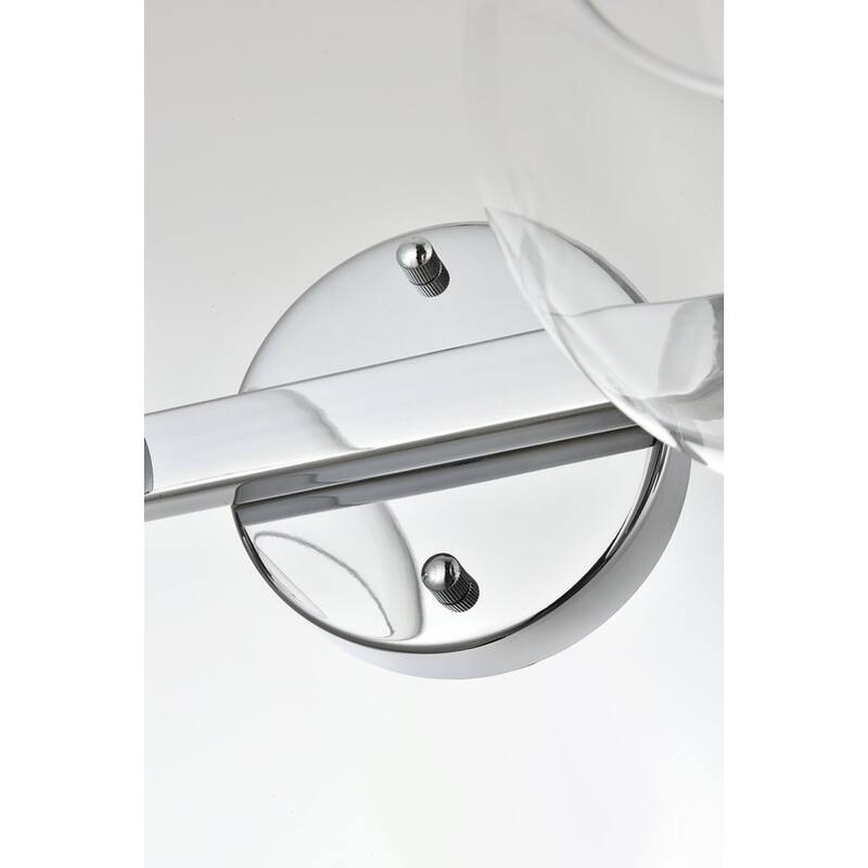 Roger 1 Light Black and Clear Bath Sconce