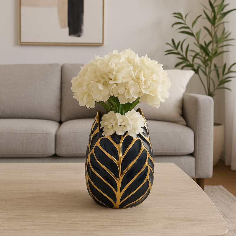 Ceramic Modern Leaf Sculptural Flower Vase