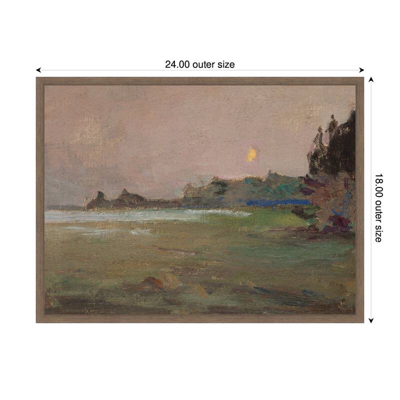 Kate and Laurel Moonlite Evening Mist 1910 Jan Ciaglinski by Nostalgia Prints Framed Canvas Wall Art Print