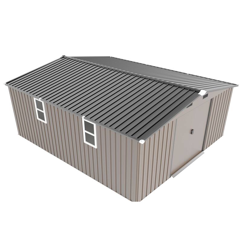 10*12ft 0.25mm Steel Plate, Surface Protective Film, Two Daylight Windows, Two Colors Can Be Freely Selected Storage Sheds